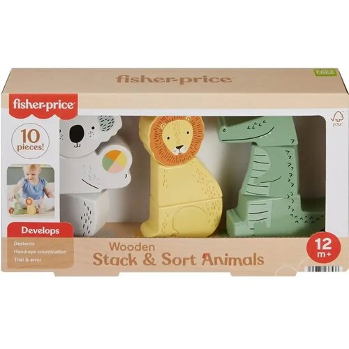 Mattel Fisher-Price: Wood Lesena živalska sestavljanka - Cene