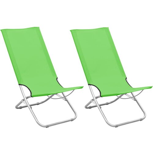 VidaXL sklopive stolice za plažu od tkanine 2 kom zelene Slike