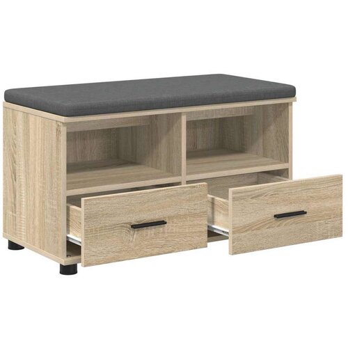  Klupa za hodnik s jastukom Sonoma hrast 80 x 38 x 46 cm Slike