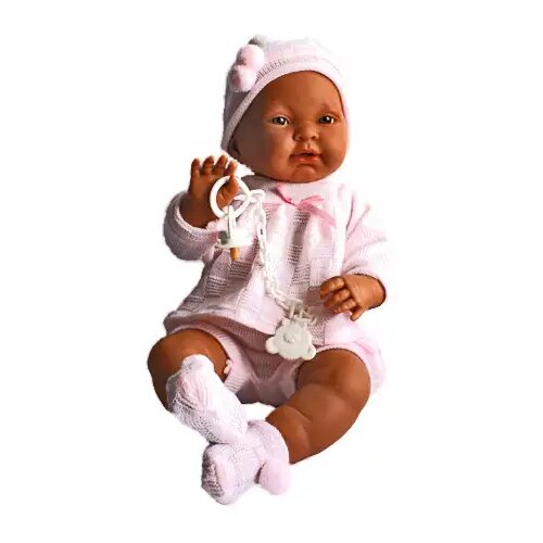 Llorens Lutka dojenček kreolske polti, 45cm v roza obleki Cene