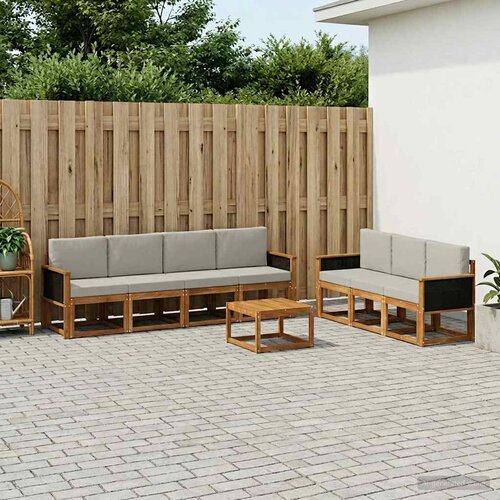  Set vanjskih sofa 7 kom. Prirodna i svjetlosiva Cijene