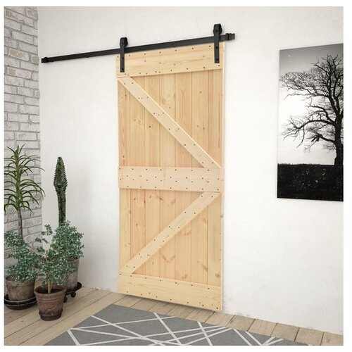  Drsna vrata s kompletom vodil 80x210 cm trdna borovina Cene