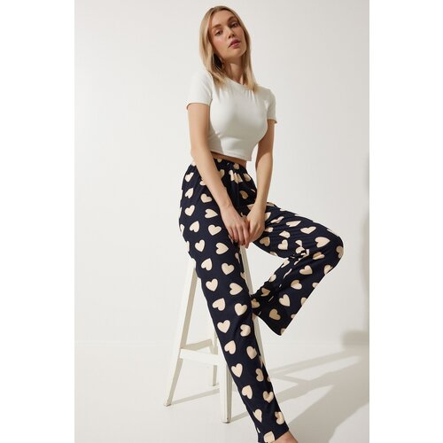 Happiness İstanbul Women's Black Cream Patterned Soft Textured Knitted Pajamas Cene