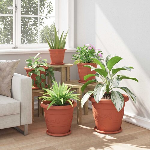  Saksije za biljke 24 pcs Crvena cigla &amp;Oslash; 34 x 28 cm Plastika Slike