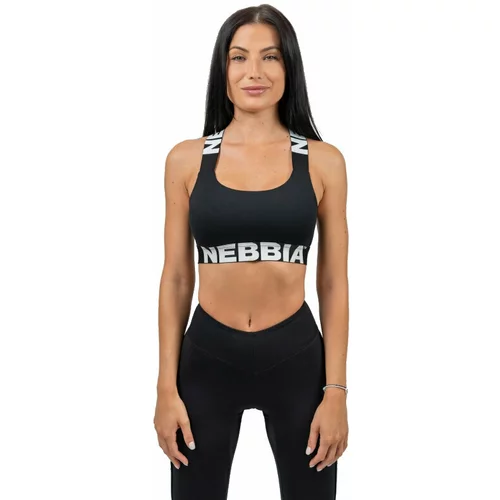 NEBBIA Medium-Support Criss Cross Sports Bra Iconic Black M Donje rublje za fitnes