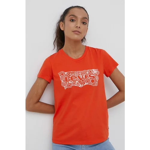 Levi's Pamučna majica boja narančasta