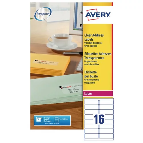 Avery Zweckform Transparentne etikete za DL ovojnice 99,1 x 33,9 mm