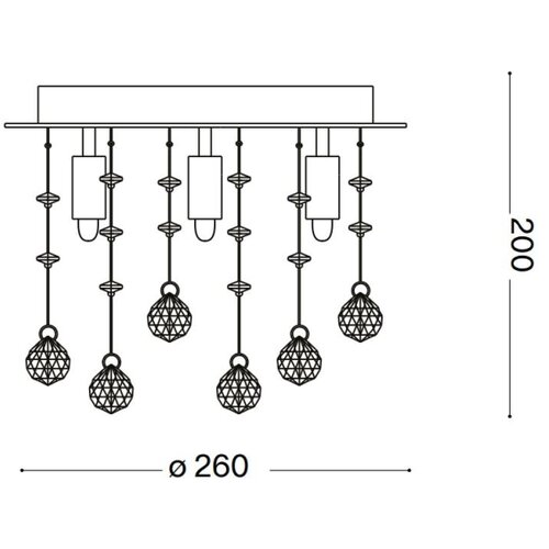 Ideal lux - led kristalno plafonsko svetlo moonlight 5xG9/3W/230V prečnik 26 cm zlatno Slike