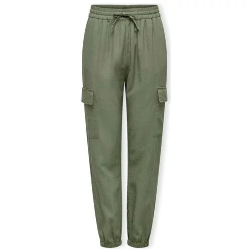Only Hlače Noos Caro Pull Up Trousers - Oil Green Zelena