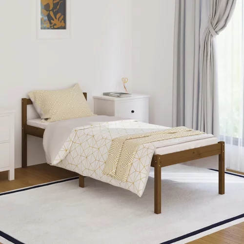 vidaXL Okvir za krevet od masivnog drva boja meda 75x190 cm 2FT6 mali