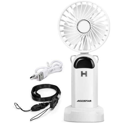 Aigostar Punjivi ručni ventilator 4W/5V 1200mAh beli Cene
