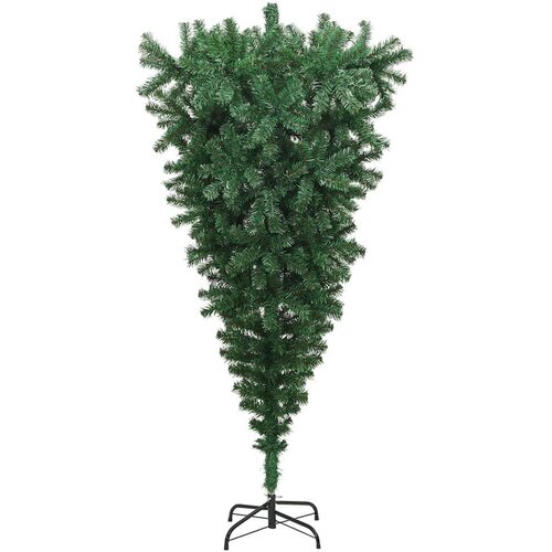 VidaXL Umjetno božićno drvce naopako s setom kuglica Zelena 210 cm PVC Slike