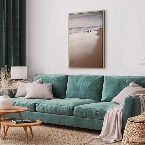  Slika - Autumn Beach (1 Part) Vertical 40x60 U prirodnom drvenom okviru Slike