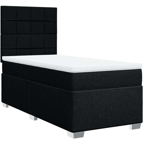VidaXL Box spring krevet s madracem crni 90x190 cm od tkanine Slike