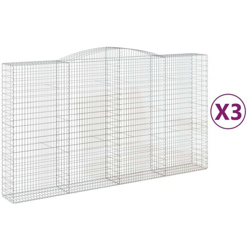  Lučne gabionske ko&amp;scaron;are 3 kom 400x50x220/240cm pocinčano željezo Slike