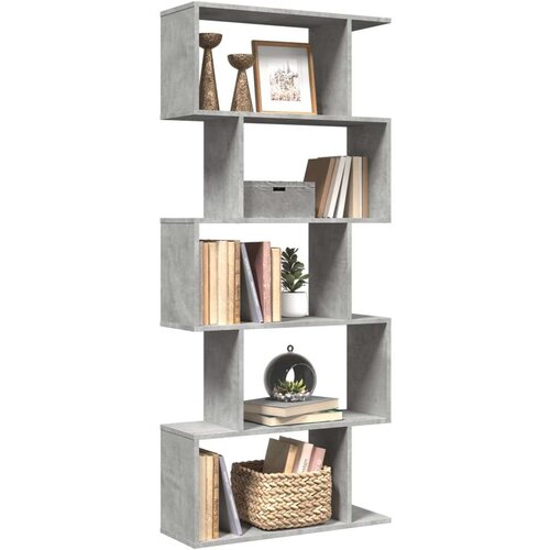 Pregrada regal za knjige 5 razina sivi 70x24x161 cm drveni Cijene