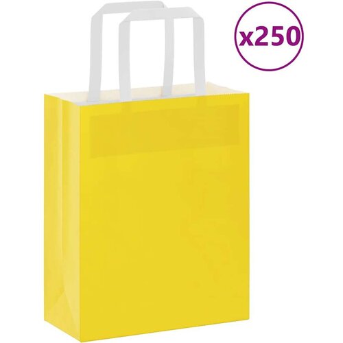  Papirnate vrećice 250 kom s ručkama žute 18x8x22 cm Cijene