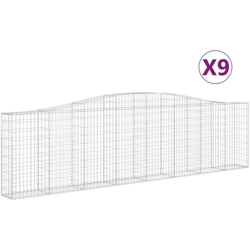  Lučne gabionske ko&amp;scaron;are 9 kom 400x30x100/120cm pocinčano željezo Slike
