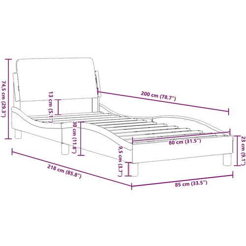  Okvir za krevet Dover tamnosivi 80x200 cm bar&amp;scaron;unasti Slike