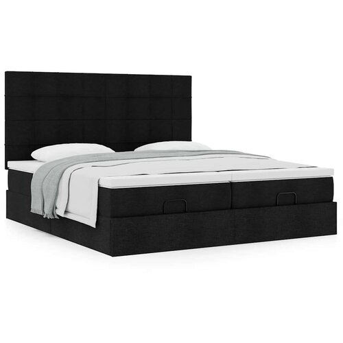 vidaXL Okvir kreveta s madracima crni 160x200cm od tkanine Cijene