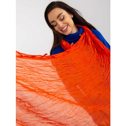 Fashion Hunters Orange airy women's scarf with pleats Slike