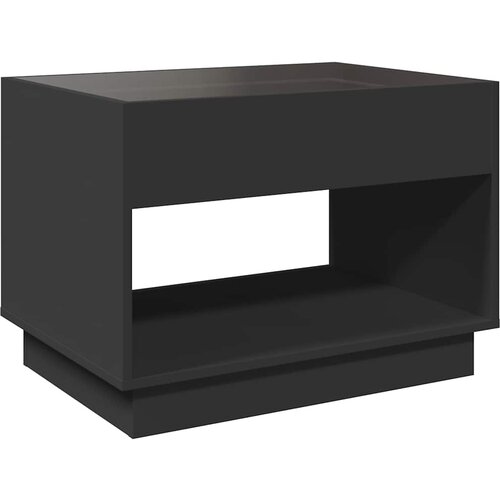 Stolić za kavu s beskonačnim LED svjetlima crni 70x50x50 cm Slike