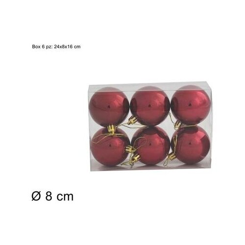 BOŽ.KUGLE 6/1 8CM SK21019DZR BORDO Cene