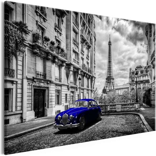  Slika - Car in Paris (1 Part) Blue Wide 90x60 Slike