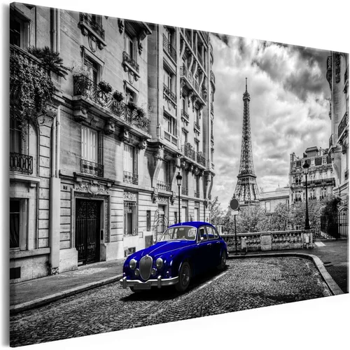  Slika - Car in Paris (1 Part) Blue Wide 90x60