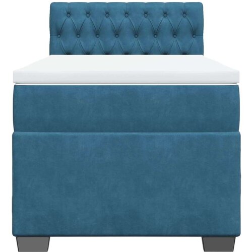 VidaXL Box spring krevet s madracem tamnoplavi 80 x 200 cm bar&amp;scaron;unasti Slike