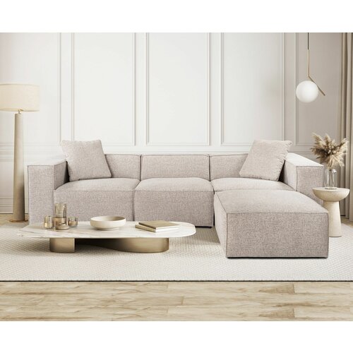 lora (L1-O1-1R-POUFFE ) - mocha mocha corner sofa Slike