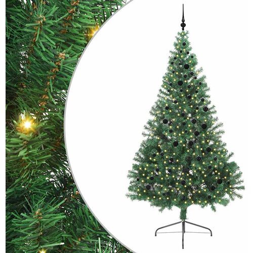 vidaXL Umjetna preddekorirana božićna jelka Zelena 240 cm PVC, (5000072695) Cene