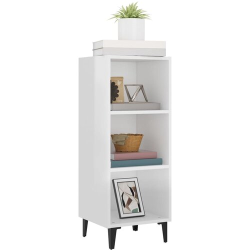  Komoda sjajna bijela 34,5 x 32,5 x 90 cm od konstruiranog drva Slike