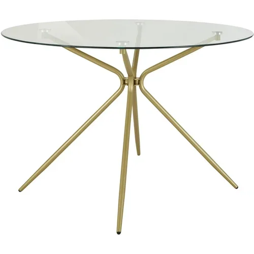 Støraa Okrugao blagovaonski stol sa staklenom pločom stola u zlatnoj boji ø 110 cm Silvie –