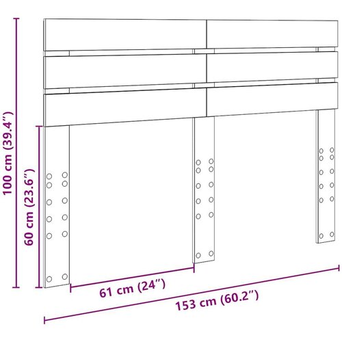  Uzglavlje s uzglavljem Betonski sivi 150 cm Konstruirano drvo Slike