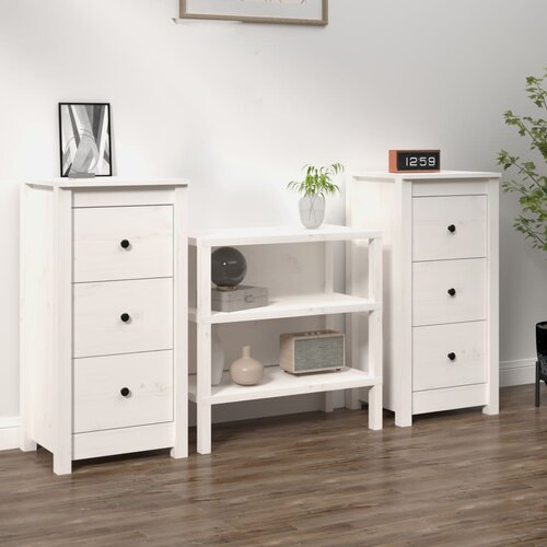 VidaXL Komode 2 kom bijela 40x35x80 cm od masivne borovine Slike