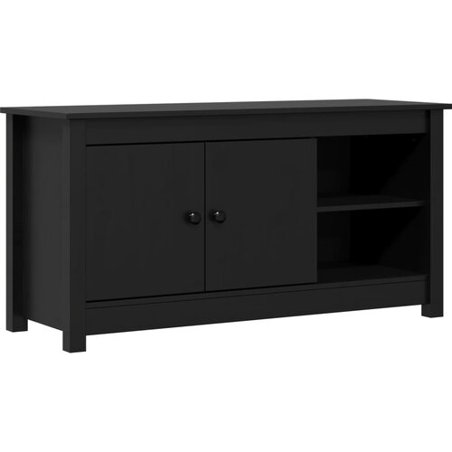 Maison Chic TV omarica - TV enota - Televizijska omarica črna 103x36,5x52 cm trdna borovina, (21701783) Cene