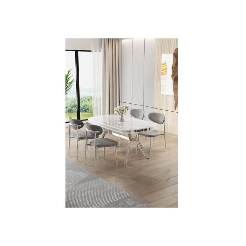 Hanah home trpezarijski set, 5 dijelova, siva Cene
