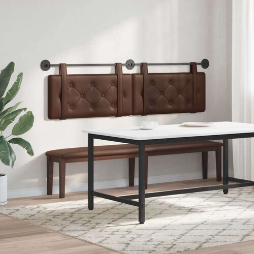 Držeće uzglavlje Zidne Smeđa 190 x 55 x 5 cm Lažna koža - Smeđa 180 cm bez LED Slike
