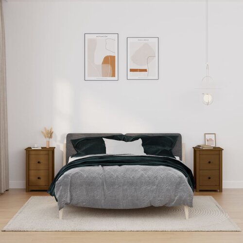  Noćni ormarići 2 kom boja meda 40x35x61,5 cm od borovine Cijene