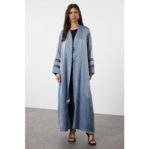 Trendyol Indigo Embroidered Shiny Long Woven Cap &amp;amp; Abaya &amp;amp; Abaya Slike