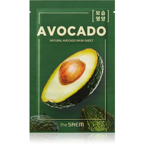 The Saem Natural Mask Sheet Avocado Sheet maska s visoko hidratantnim i hranjivim učinkom 21 ml Slike