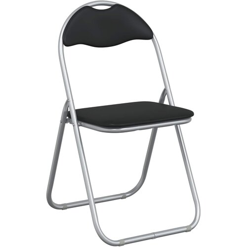  Sklopiva stolica 8 pcs Crna i Siva 48 x 43,5 x 81 cm Lažna koža Slike