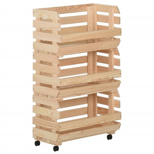 VidaXL Kolica za povrće 37 x 30 x 80 cm od masivne borovine Slike