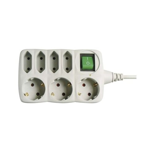  Podaljšek 1,5 m / 7 vtičnic / s stikalom / sivi / PVC / 1 mm2 Cene