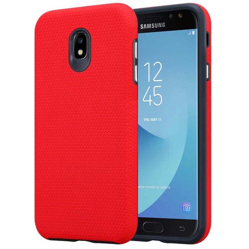 Cadorabo Ohi&amp;scaron;je, združljiv s Samsungom v nageljni rdeči - zunanji hibridni za&amp;scaron;čitni pokrov z dodatnim oprijemom povr&amp;scaron;ine v trikotniku, narejen iz silikona in plastike, (20567759) Slike
