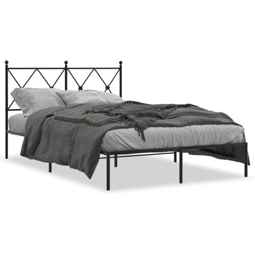 vidaXL Metalni okvir za krevet s uzglavljem crni 120x190 cm Cijene