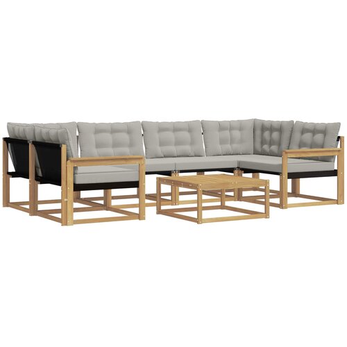  Set vanjskih sofa 7 kom. Bijela i svjetlosiva Smeđa 79 x 79 x 37 cm Slike