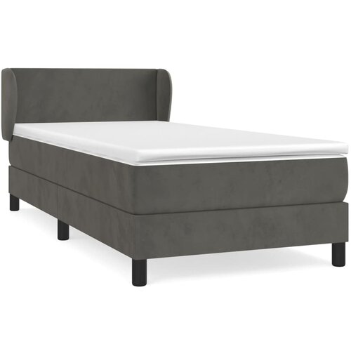 VidaXL Box spring krevet s madracem tamnosivi 80 x 200 cm bar&amp;scaron;unasti Slike