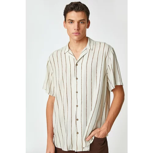 Koton Summer Shirt with Turndown Collar Short Sleeve